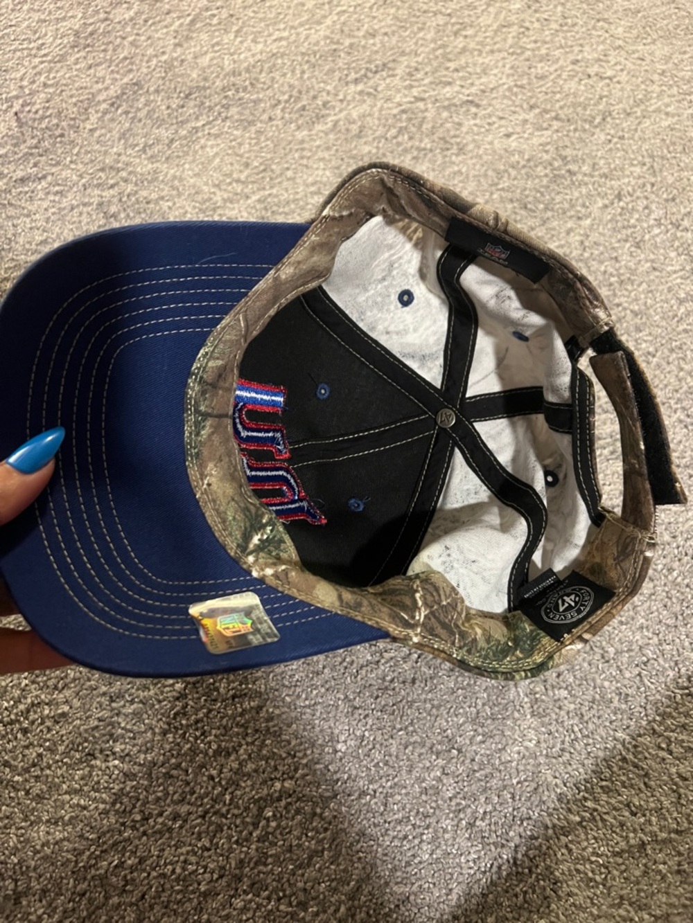 47 Brand New York Giants Camouflage Hat with Blue & Red Logo - Picture 2 of 5